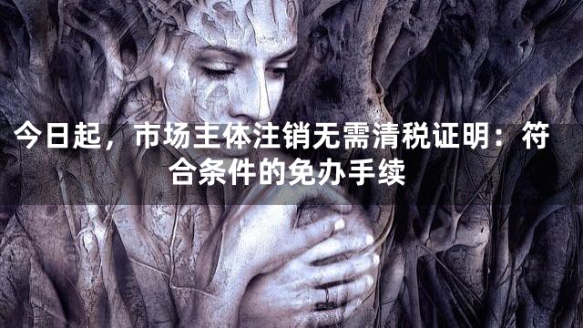 今日起，市场主体注销无需清税证明：符合条件的免办手续