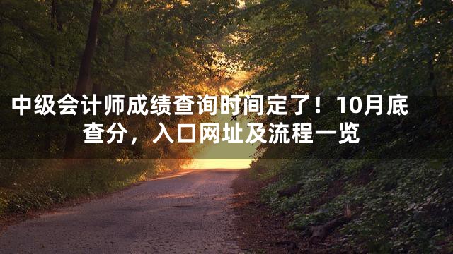 中级会计师成绩查询时间定了！10月底查分，入口网址及流程一览
