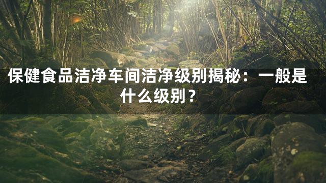 保健食品洁净车间洁净级别揭秘：一般是什么级别？