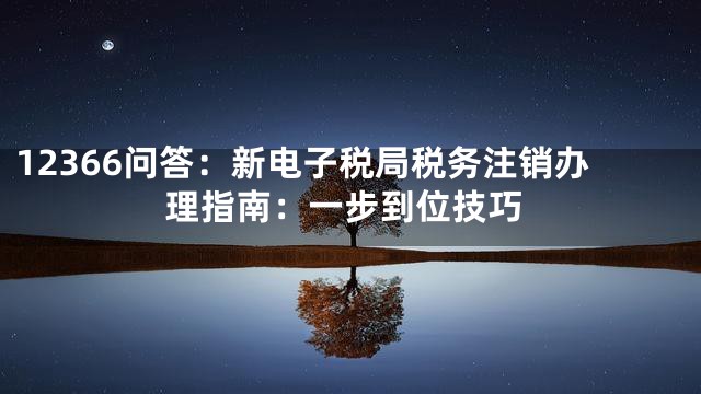 12366问答：新电子税局税务注销办理指南：一步到位技巧