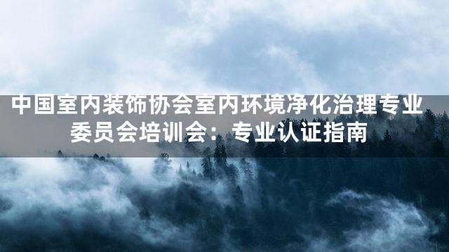 中国室内装饰协会室内环境净化治理专业委员会培训会：专业认证指南