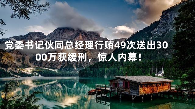 党委书记伙同总经理行贿49次送出3000万获缓刑，惊人内幕！