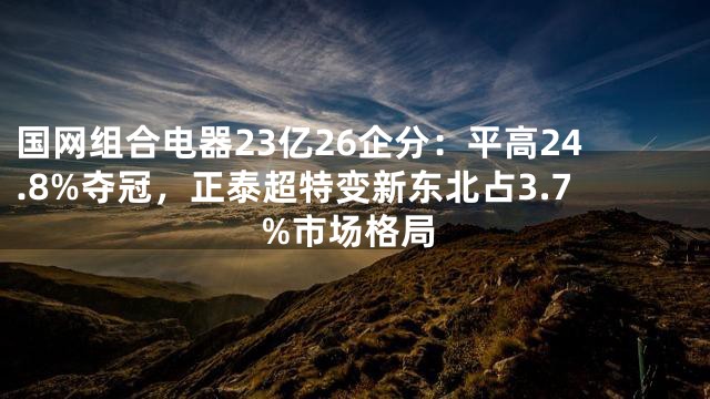国网组合电器23亿26企分：平高24.8%夺冠，正泰超特变新东北占3.7%市场格局