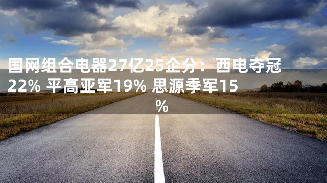 国网组合电器27亿25企分：西电夺冠22% 平高亚军19% 思源季军15%