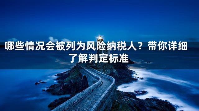 哪些情况会被列为风险纳税人？带你详细了解判定标准