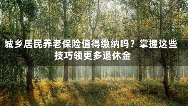 城乡居民养老保险值得缴纳吗？掌握这些技巧领更多退休金