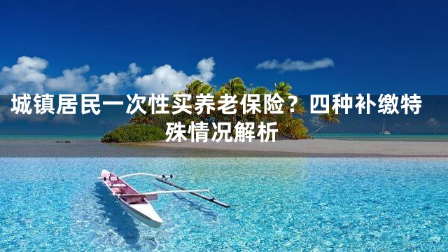 城镇居民一次性买养老保险？四种补缴特殊情况解析