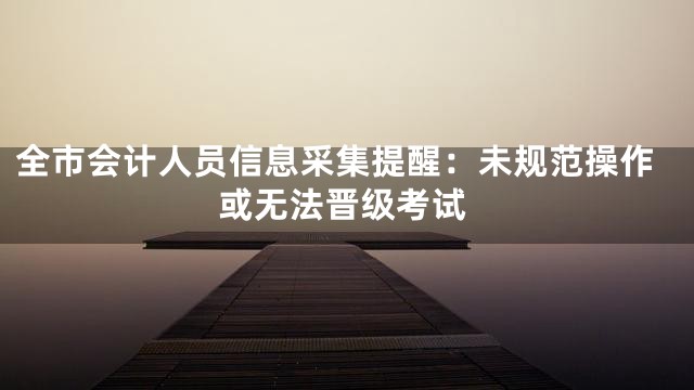 全市会计人员信息采集提醒：未规范操作或无法晋级考试
