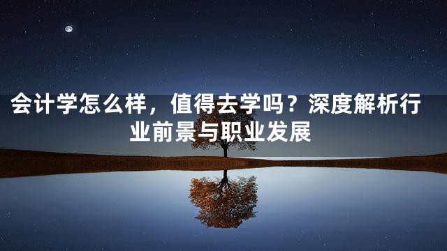 会计学怎么样，值得去学吗？深度解析行业前景与职业发展