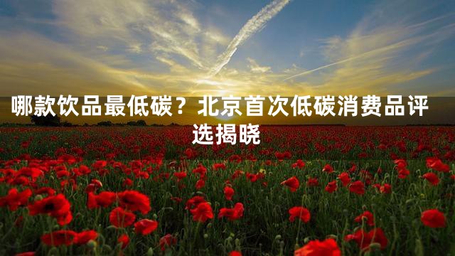 哪款饮品最低碳？北京首次低碳消费品评选揭晓