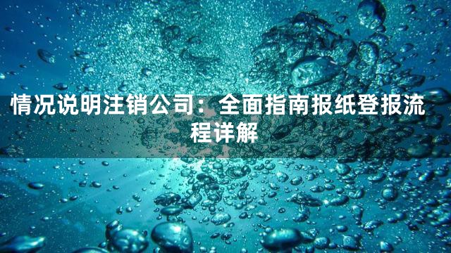 情况说明注销公司：全面指南报纸登报流程详解
