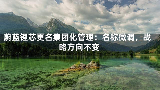 蔚蓝锂芯更名集团化管理：名称微调，战略方向不变