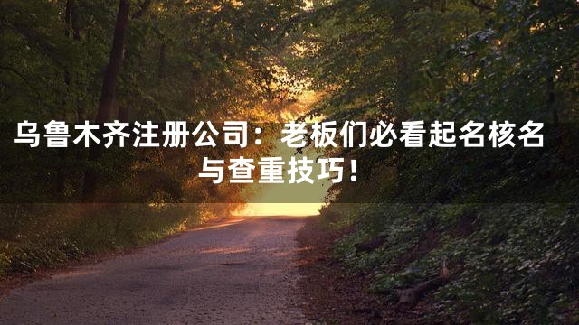 乌鲁木齐注册公司：老板们必看起名核名与查重技巧！