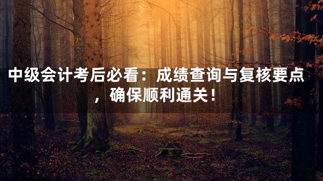中级会计考后必看：成绩查询与复核要点，确保顺利通关！