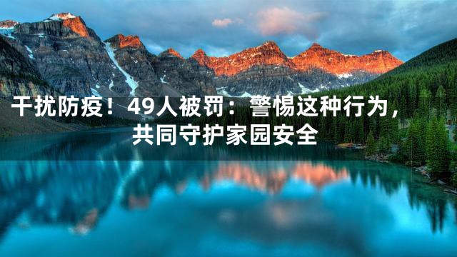 干扰防疫！49人被罚：警惕这种行为，共同守护家园安全