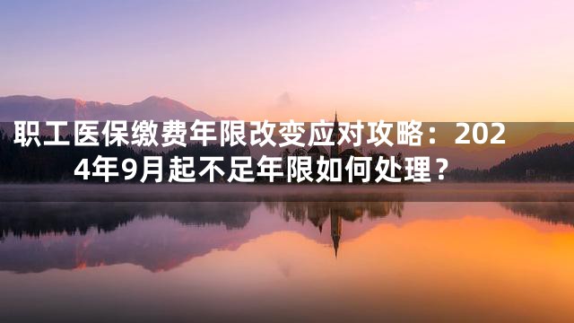 职工医保缴费年限改变应对攻略：2024年9月起不足年限如何处理？