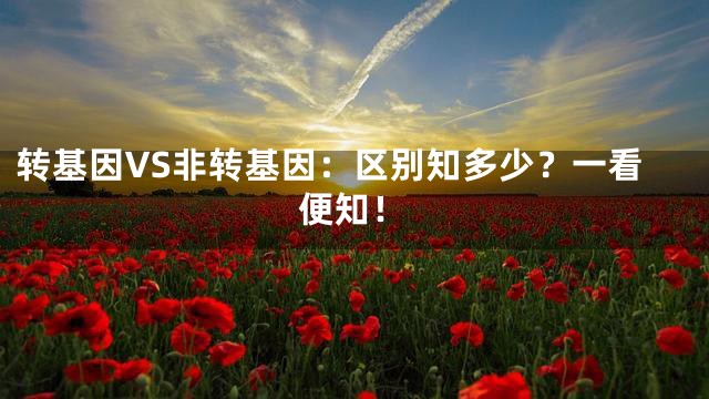 转基因VS非转基因：区别知多少？一看便知！