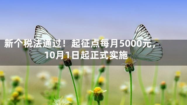 新个税法通过！起征点每月5000元，10月1日起正式实施