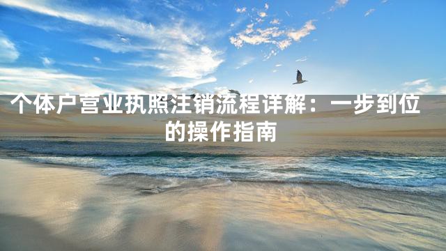 个体户营业执照注销流程详解：一步到位的操作指南