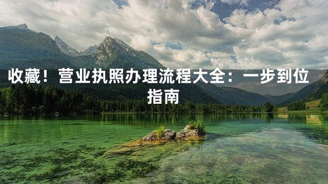 收藏！营业执照办理流程大全：一步到位指南