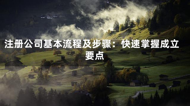 注册公司基本流程及步骤：快速掌握成立要点