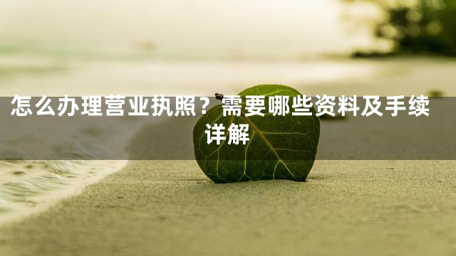 怎么办理营业执照？需要哪些资料及手续详解