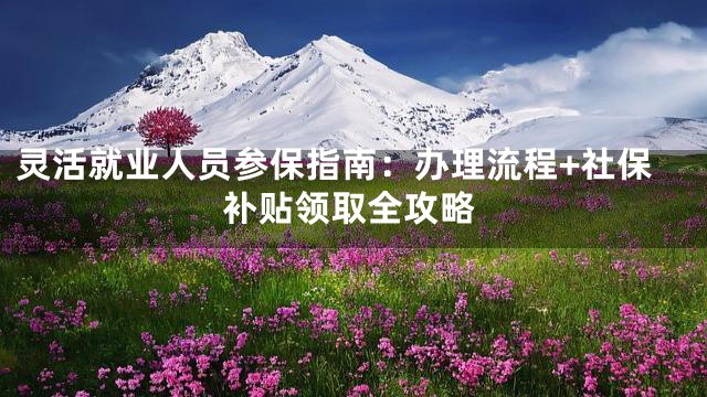 灵活就业人员参保指南：办理流程+社保补贴领取全攻略