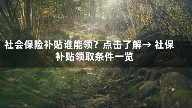 社会保险补贴谁能领？点击了解→ 社保补贴领取条件一览