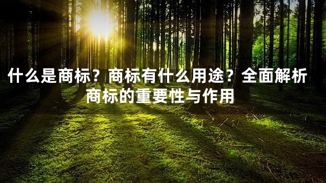 什么是商标？商标有什么用途？全面解析商标的重要性与作用