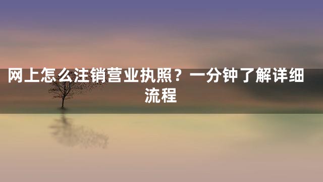 网上怎么注销营业执照？一分钟了解详细流程