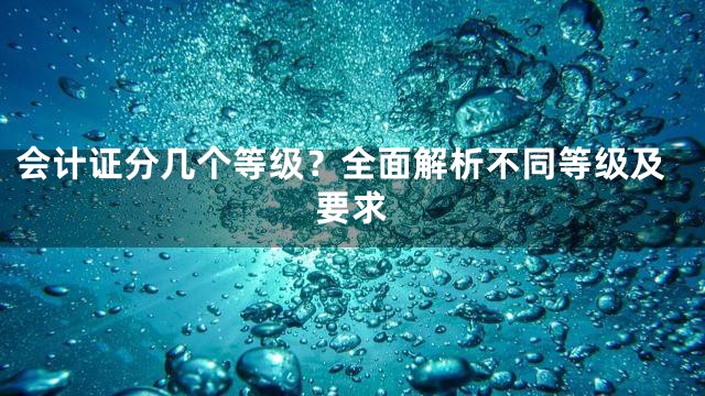 会计证分几个等级？全面解析不同等级及要求