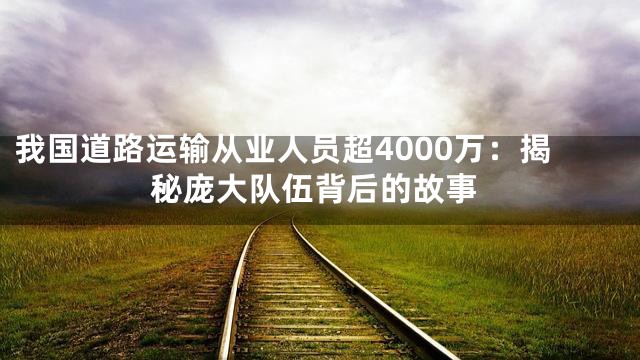 我国道路运输从业人员超4000万：揭秘庞大队伍背后的故事