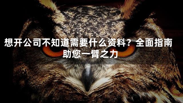 想开公司不知道需要什么资料？全面指南助您一臂之力