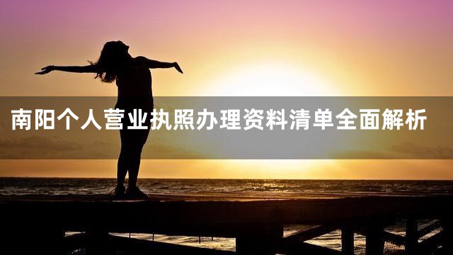 南阳个人营业执照办理资料清单全面解析
