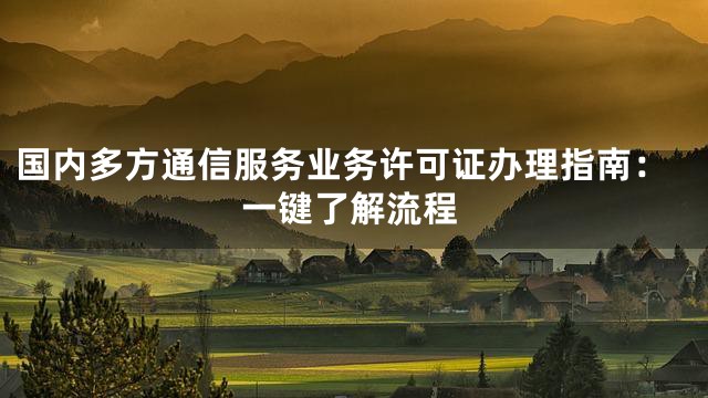 国内多方通信服务业务许可证办理指南：一键了解流程