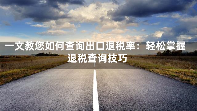 一文教您如何查询出口退税率：轻松掌握退税查询技巧