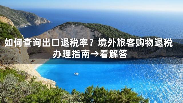 如何查询出口退税率？境外旅客购物退税办理指南→看解答