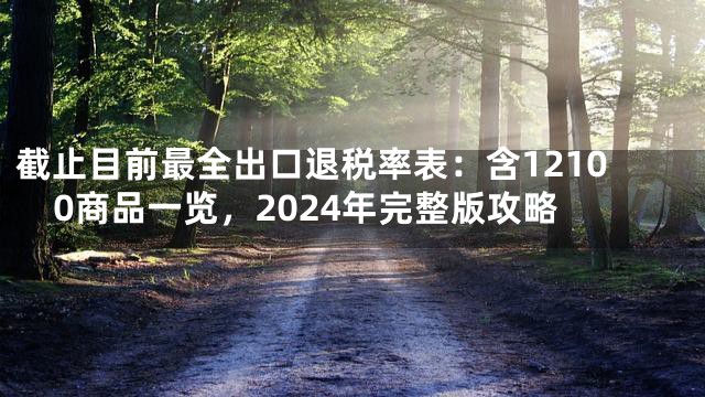 截止目前最全出口退税率表：含12100商品一览，2024年完整版攻略