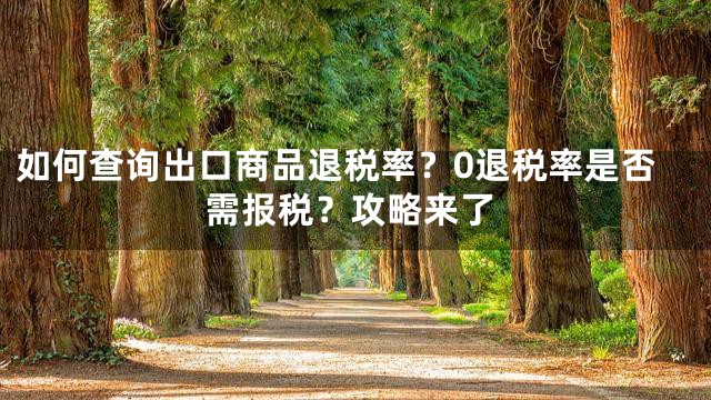 如何查询出口商品退税率？0退税率是否需报税？攻略来了