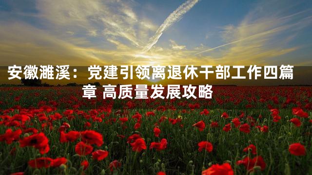 安徽濉溪：党建引领离退休干部工作四篇章 高质量发展攻略