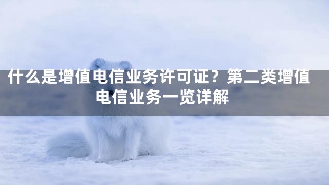 什么是增值电信业务许可证？第二类增值电信业务一览详解