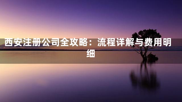西安注册公司全攻略：流程详解与费用明细