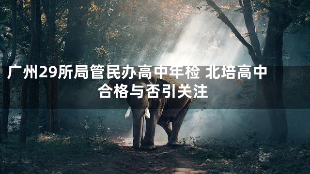 广州29所局管民办高中年检 北培高中合格与否引关注