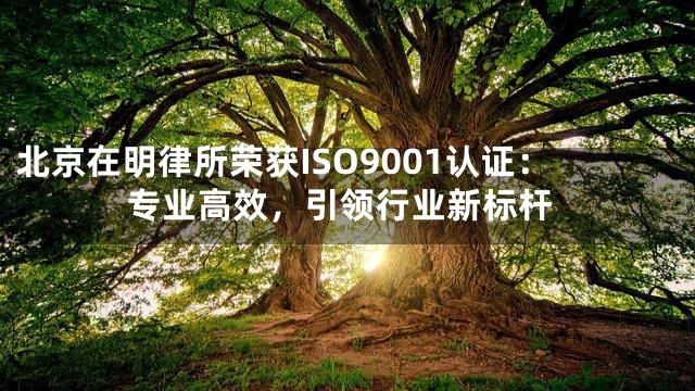 北京在明律所荣获ISO9001认证：专业高效，引领行业新标杆