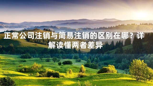 正常公司注销与简易注销的区别在哪？详解读懂两者差异