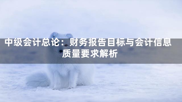 中级会计总论：财务报告目标与会计信息质量要求解析