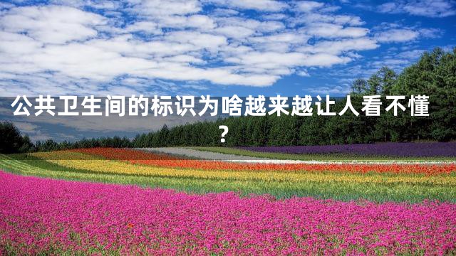 公共卫生间的标识为啥越来越让人看不懂？