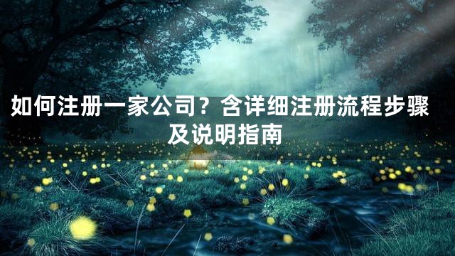 如何注册一家公司？含详细注册流程步骤及说明指南