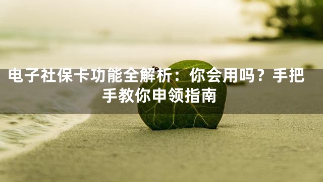 电子社保卡功能全解析：你会用吗？手把手教你申领指南