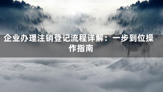 企业办理注销登记流程详解：一步到位操作指南